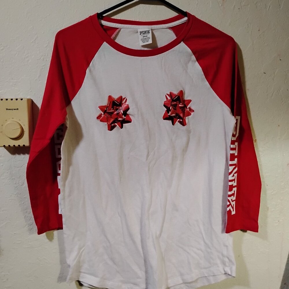 Long sleeve pink Xmas shirt